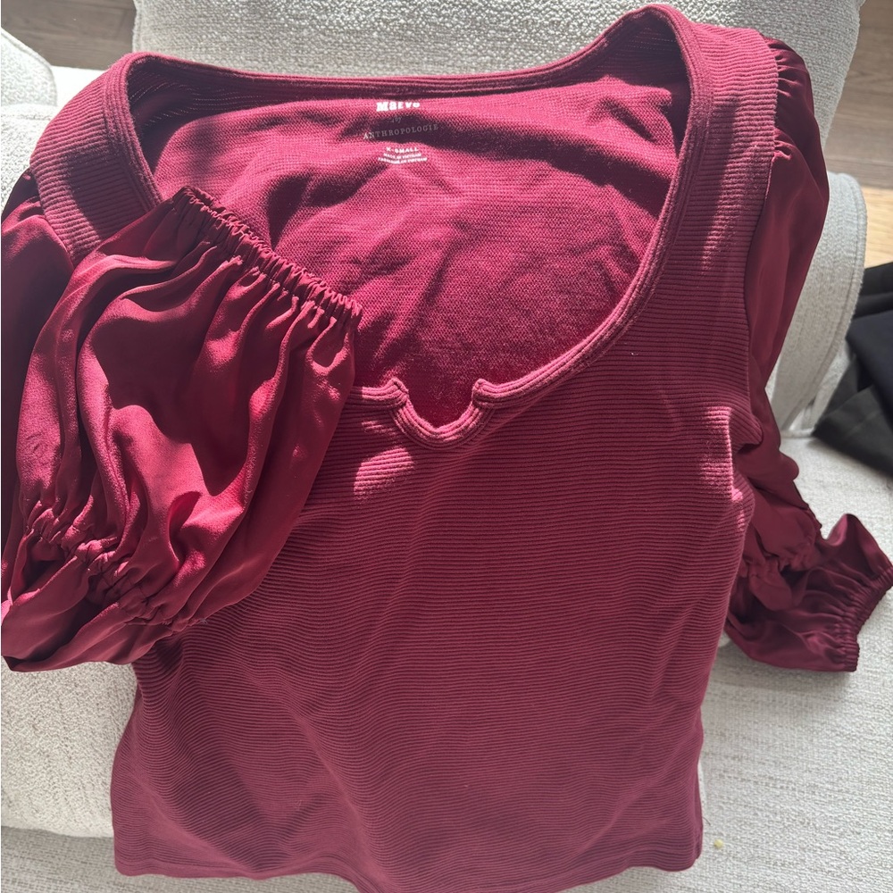 Anthropologie Deep Red Blouse